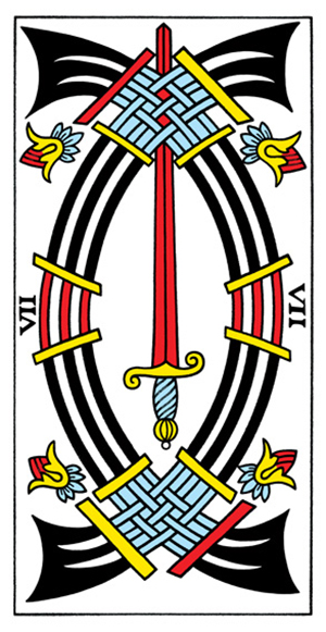 Tarot de Marseille - Seven of Swords