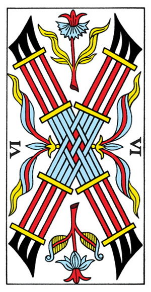 Tarot de Marseille - Six of Wands